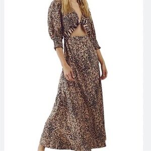 Free People Animal Print Modal Maxi NEW